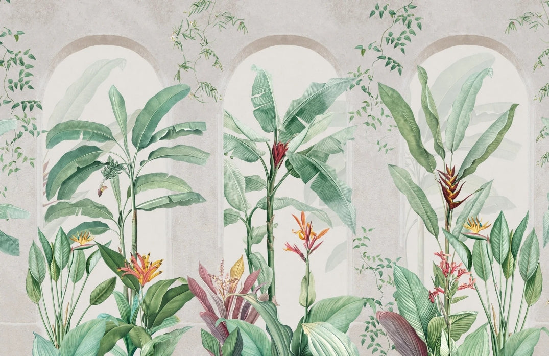 Green Banana Leaf Tropical Wallpaper