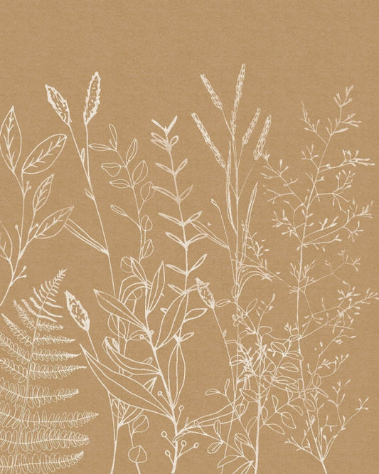 Beige Botanical Wallpaper Mural