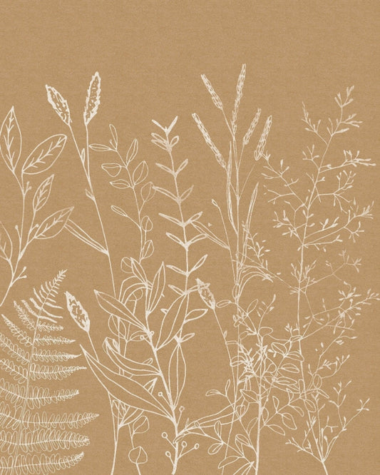 Beige Botanical Wallpaper Mural