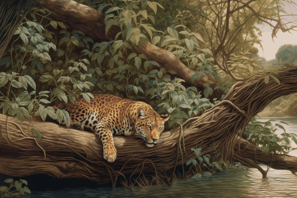 Leopard Jungle Landscape Wall Mural