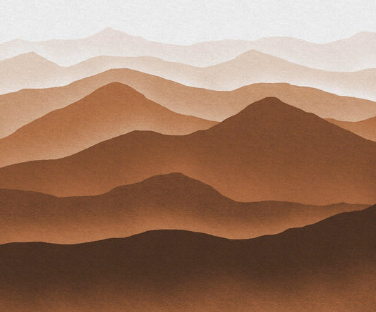Watercolor Brown Mountains Wallpaper