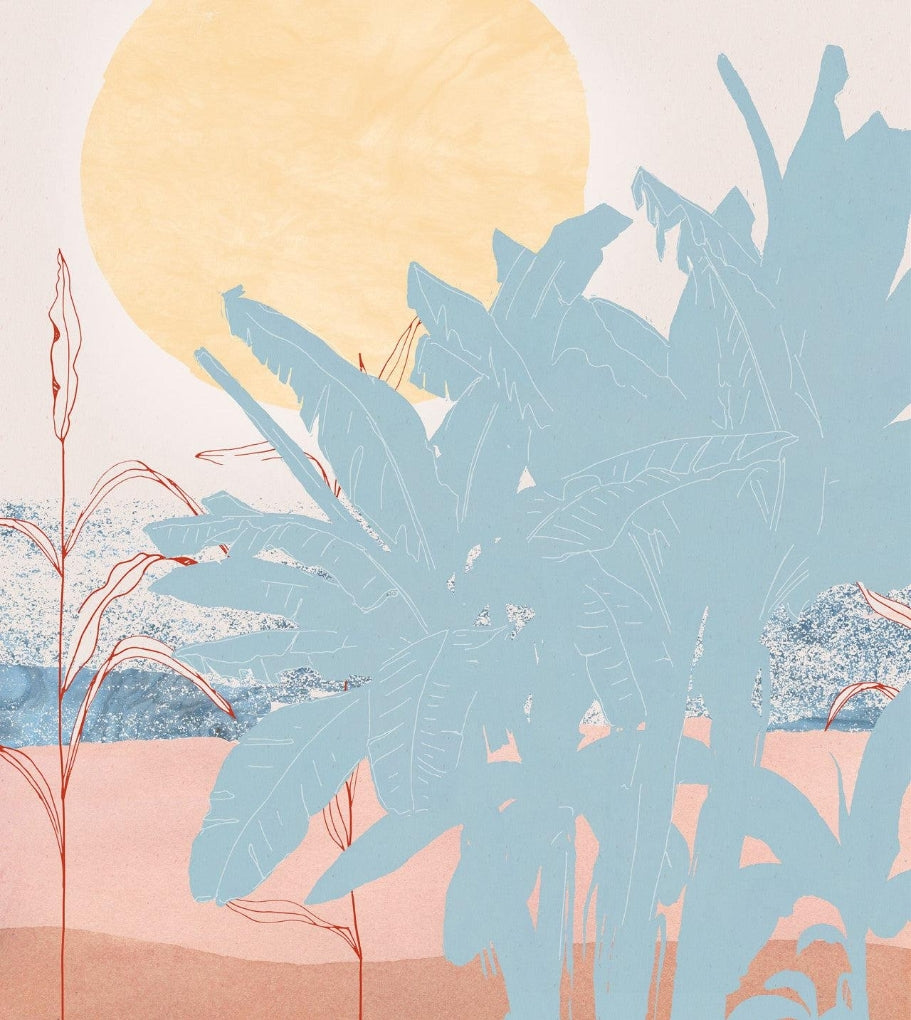 Miami Moon Tropical Wall Mural
