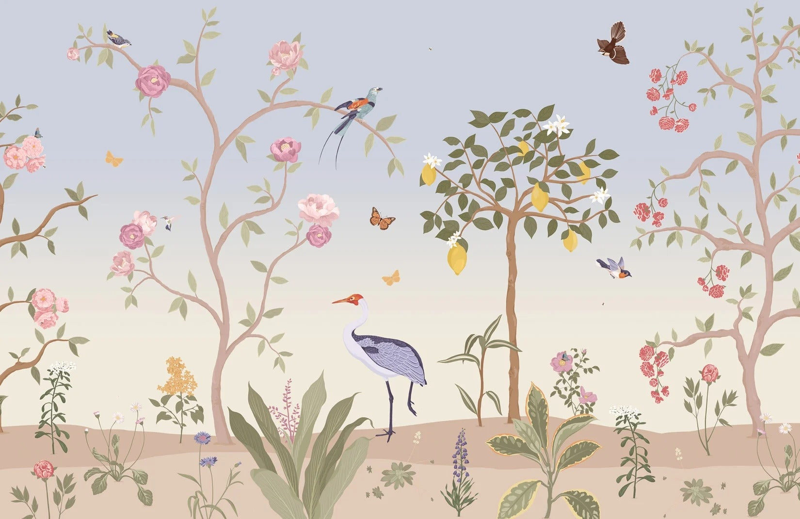 Spring Floral Chinoiserie Wall Mural