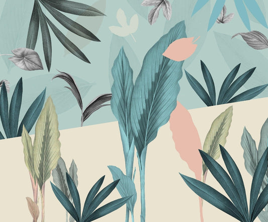 Green Tropical Leaves Wallpaper