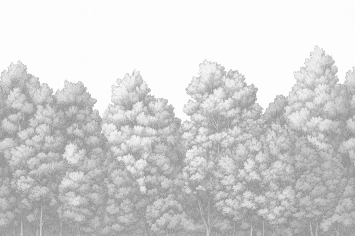 Grey Trees Wall Mural in your room — zoomed