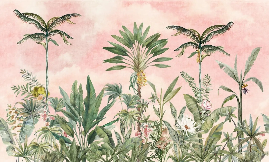 Pink Tropical Wallpaper Mural