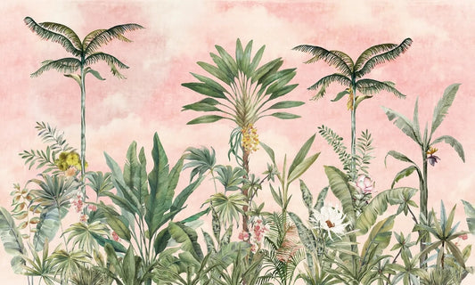 Pink Tropical Wallpaper Mural