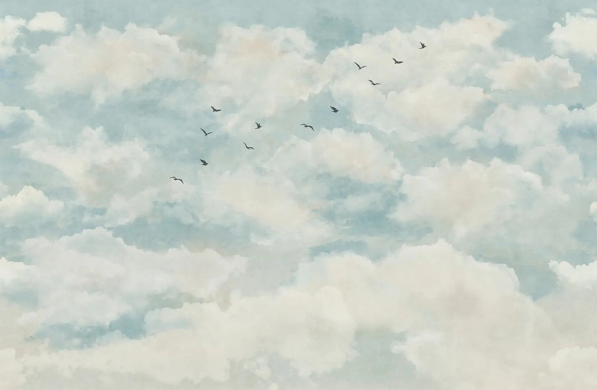 Cloud Dancer Wallpaper Mural in your room — zoomed