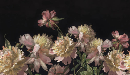 Watercolor Peony Blossom Wallpaper Mural