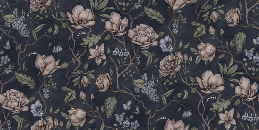 Dark Blue Chinoiserie Wall Mural