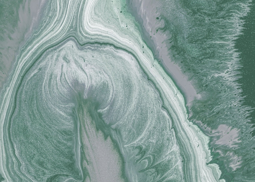 Green Marble Wall Mural in your room — zoomed