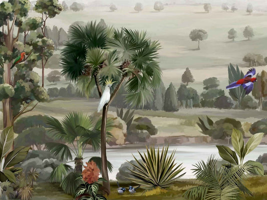 Tropical Birds Jungle Wall Mural