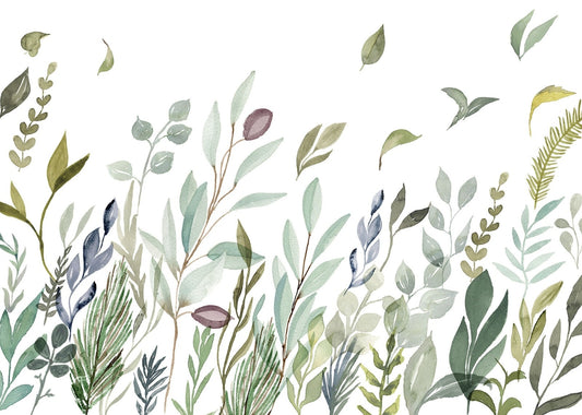 Watercolor Leaves Wall Mural
