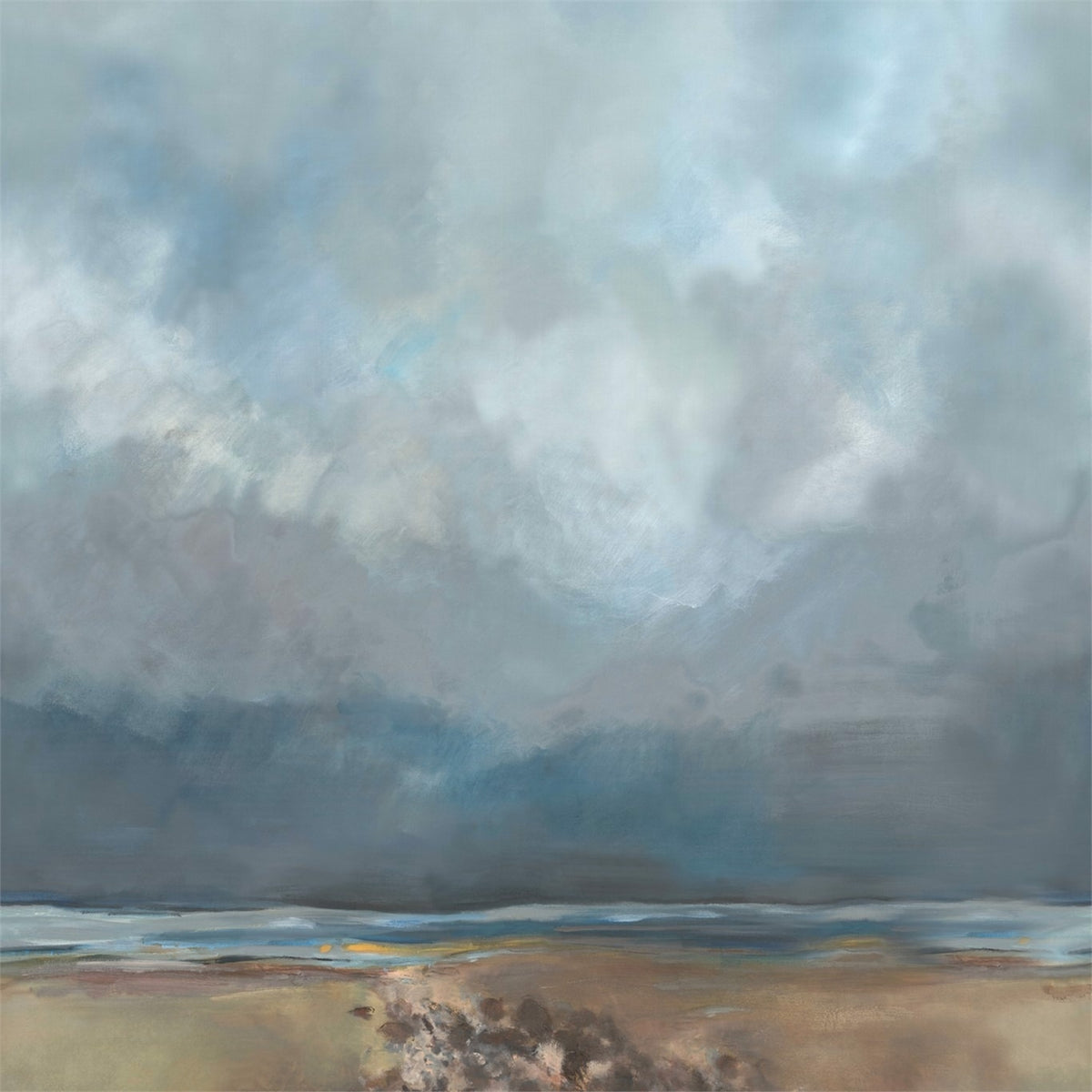 Watercolor Beach Wallpaper Mural in your room — zoomed