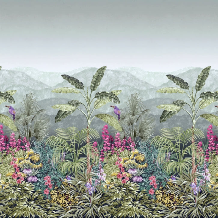 Botanical Garden Birds Wallpaper Mural