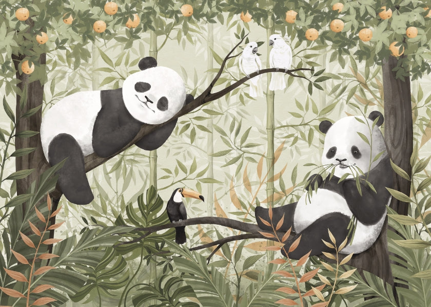 Peaceful Panda Paradise Wallpaper Mural