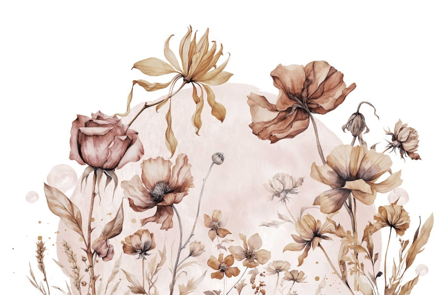 Rustic Wildflowers Wall Mural