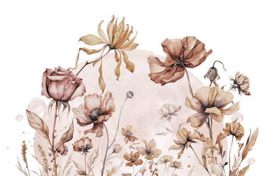 Rustic Wildflowers Wall Mural
