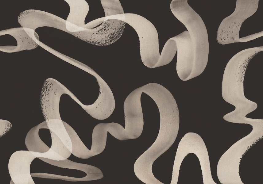 Abstract Ribbons Wallpaper Mural in your room — zoomed