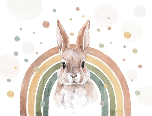 Rainbow Rabbit Wallpaper Mural