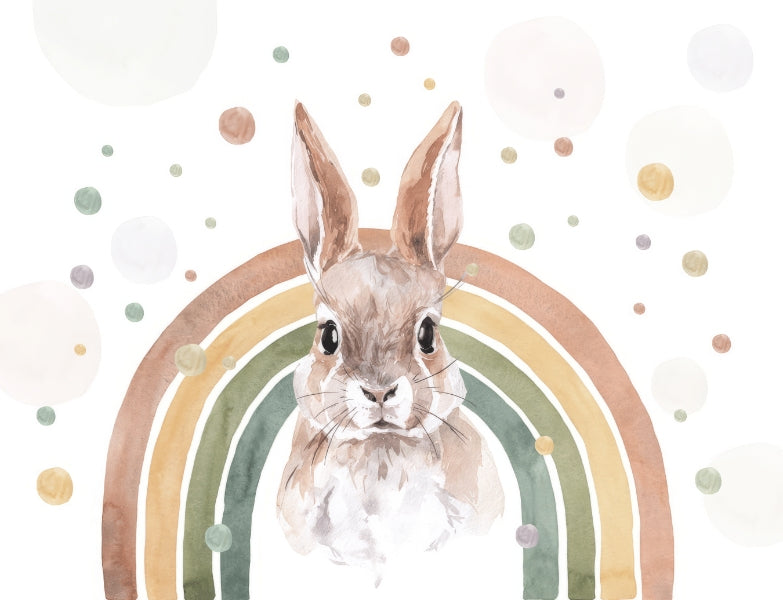 Rainbow Rabbit Wallpaper Mural