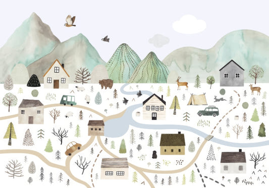 Tranquil Mountain Range Wall Mural