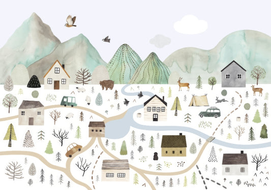 Tranquil Mountain Range Wall Mural