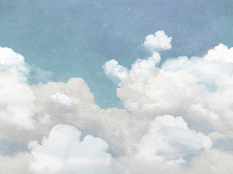 Fluffy Clouds Wallpaper Mural in your room