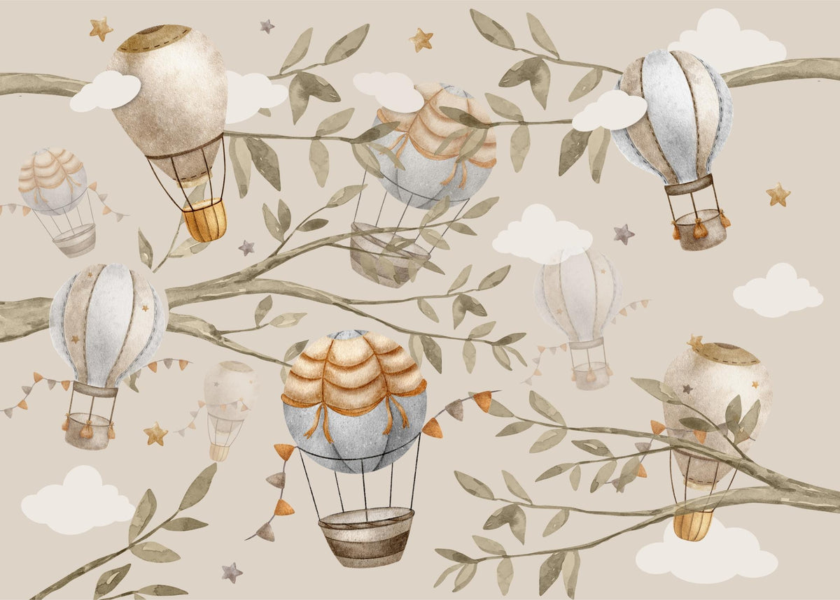 Floating Balloons Nursery Mural in your room