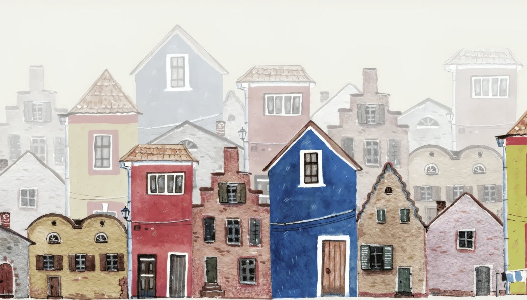 Colorful European Houses Wall Mural