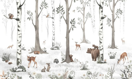 Woodland Creatures Wallpaper Mural