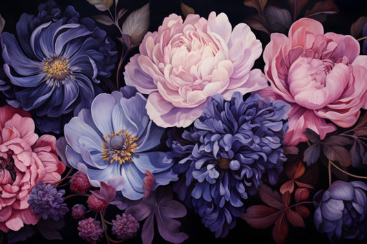 Midnight Florals Wall Mural