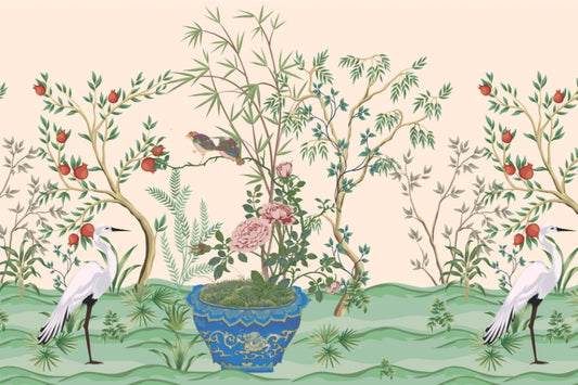 Traditional Chinese Vase Wallpaper Mural