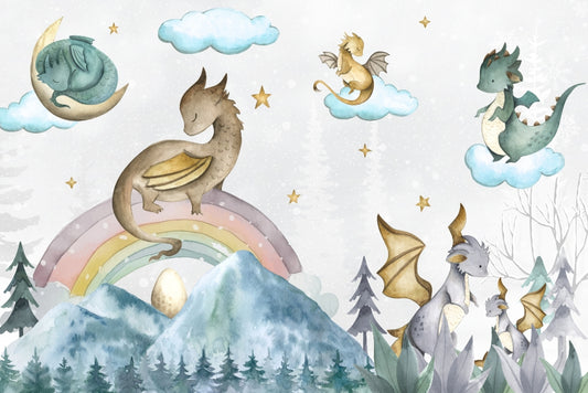 Fairytale Dragon Soiree Wall Mural
