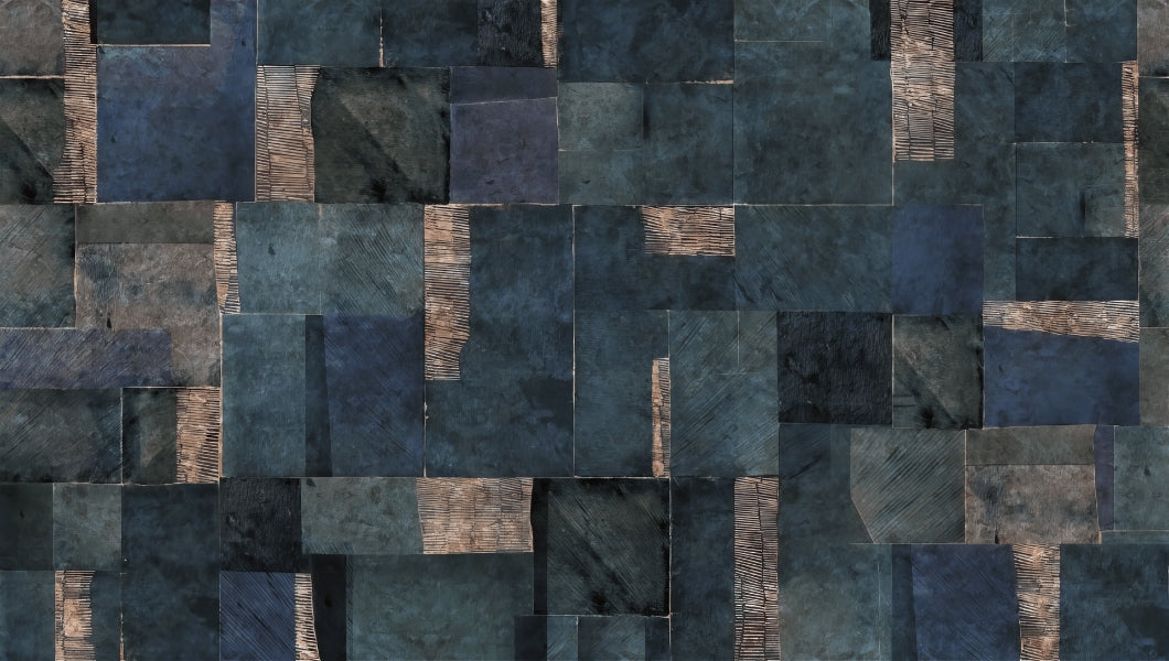Abstract Blue Geometric Wallpaper Mural