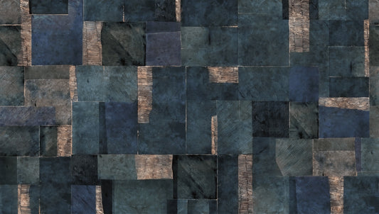 Abstract Blue Geometric Wallpaper Mural