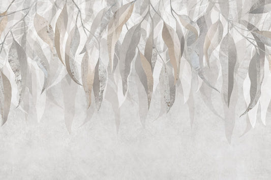 Silver Leaf Wallpaper Mural