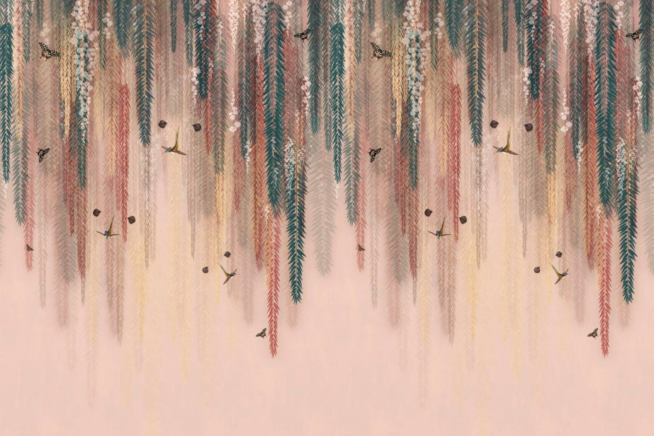 Golden Glow Wisteria Wallpaper Mural