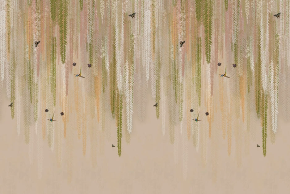 Green Wisteria Wallpaper Mural
