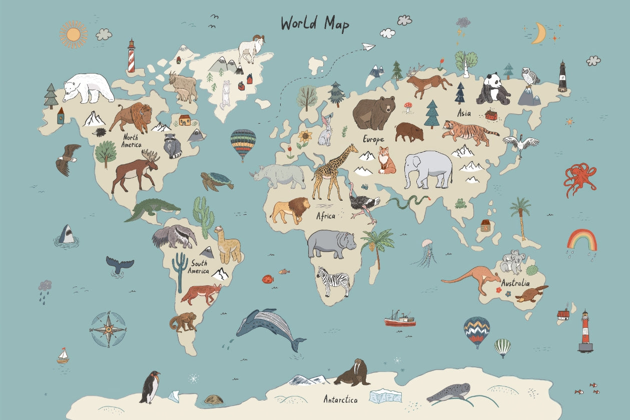 Global Wildlife Wallpaper Mural