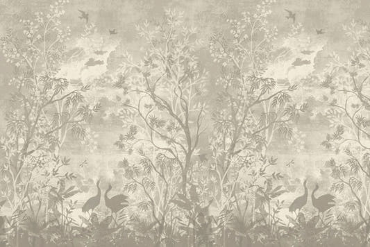Mystical Gray Jungle Wall Mural