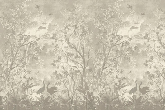 Mystical Gray Jungle Wall Mural