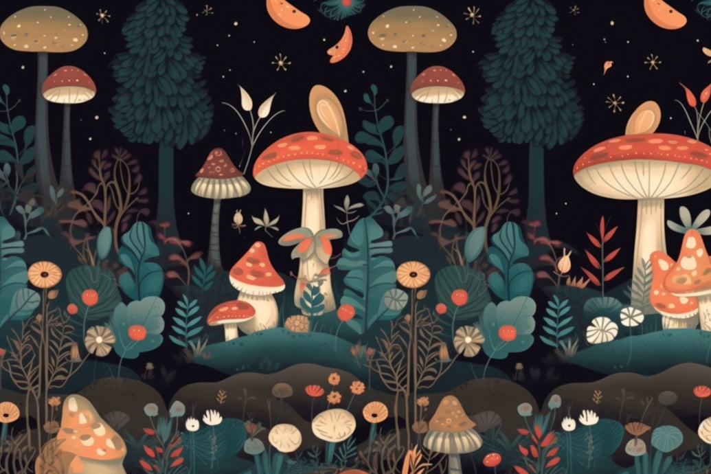 Kids Mushroom Wallpaper Mural