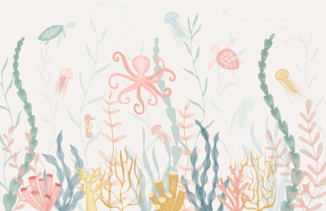Nursery Marine Life Wallpaper Mural in your room