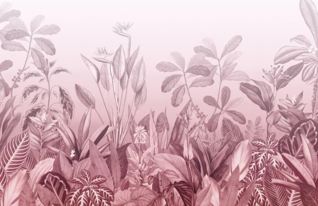 Pink Botanical Wall Mural
