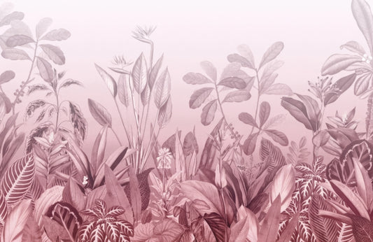 Pink Botanical Wall Mural