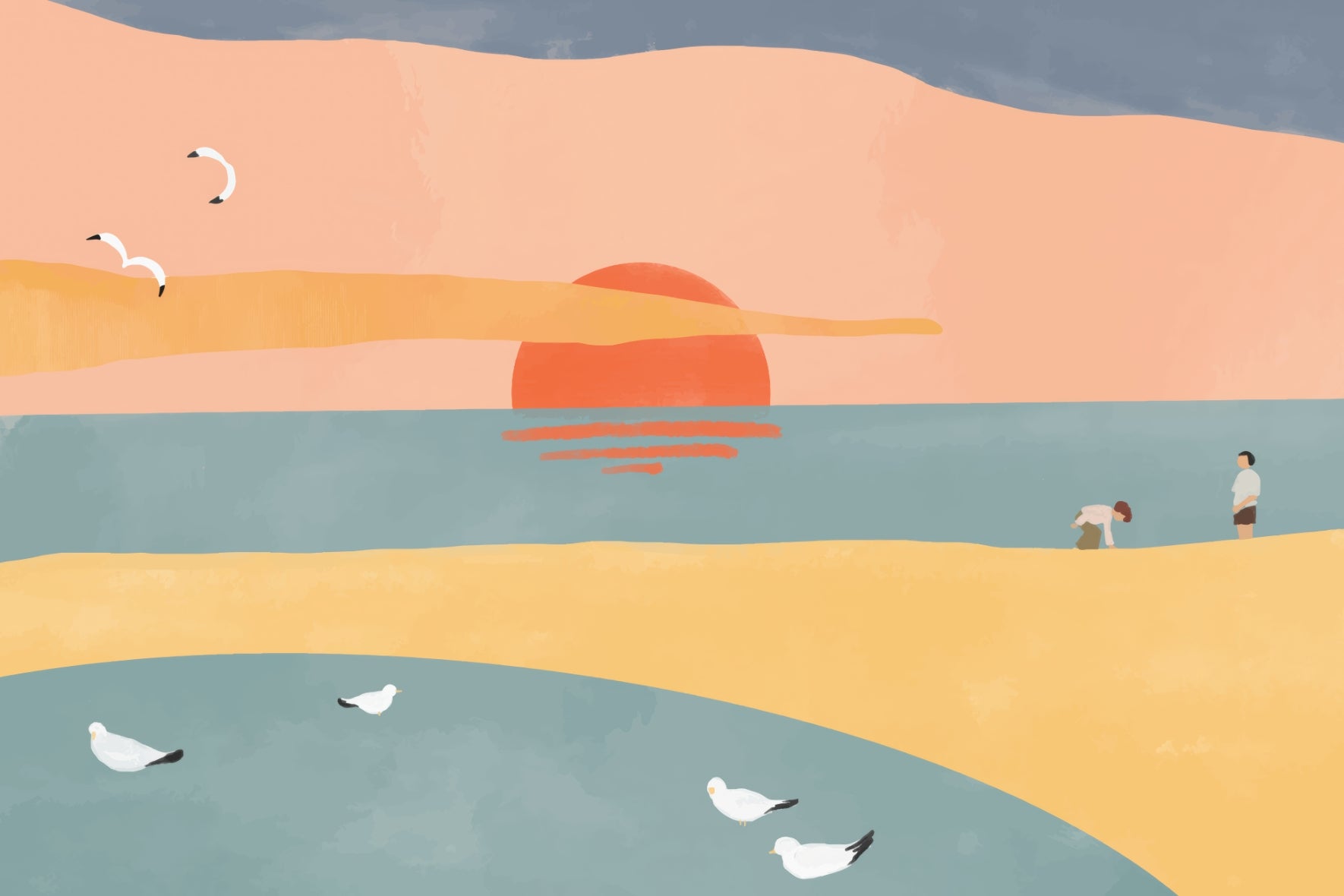 Sunset Beach Wallpaper Mural