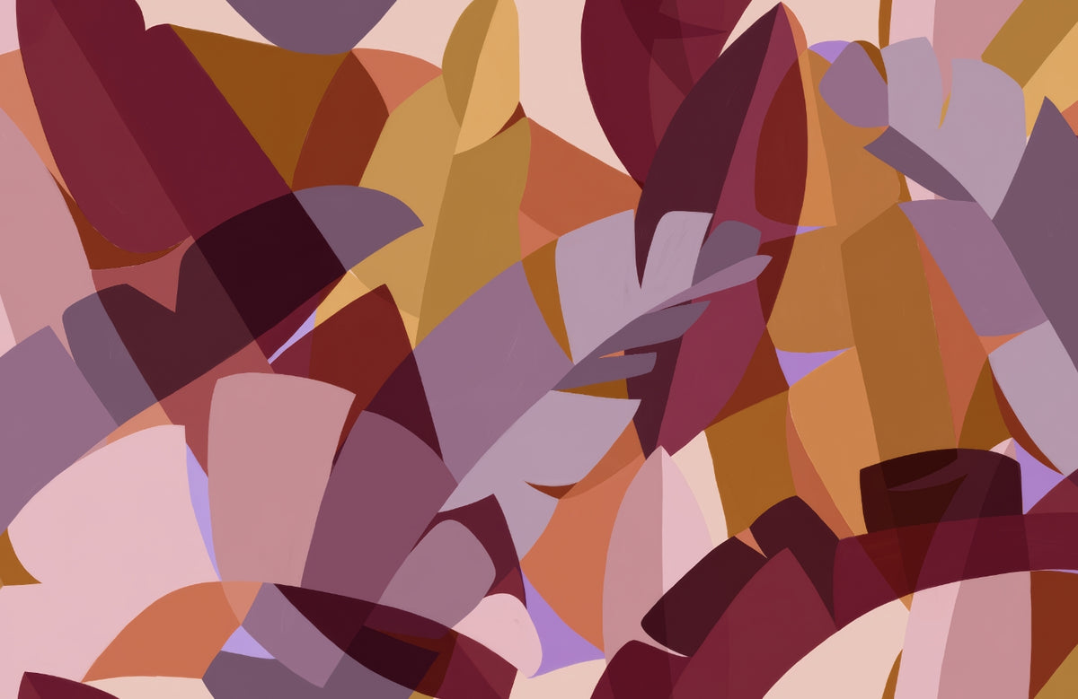 Colorful Leaves Abstract Wallpaper Mural in your room