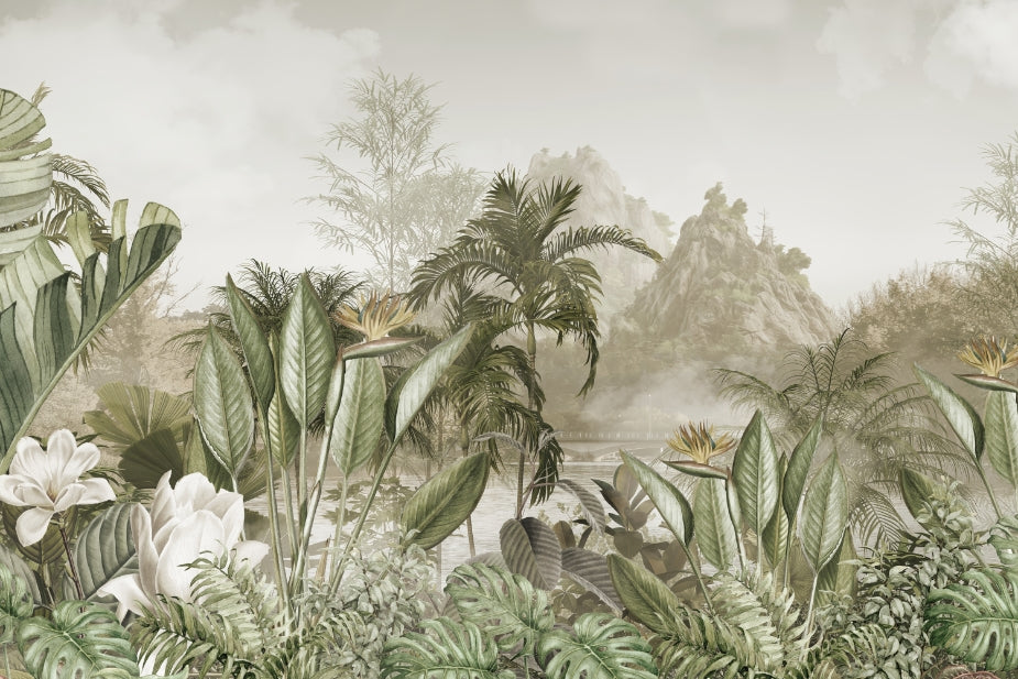 Exotic Mountain View Wall Mural