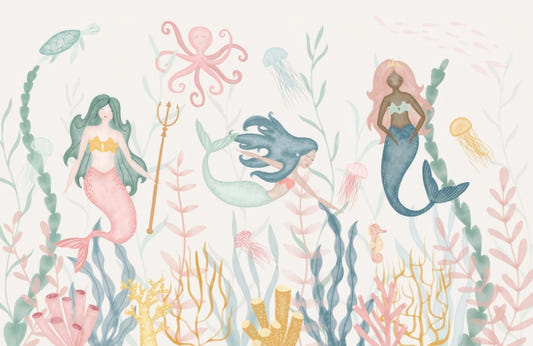Pastel Mermaid Fantasy Wallpaper Mural